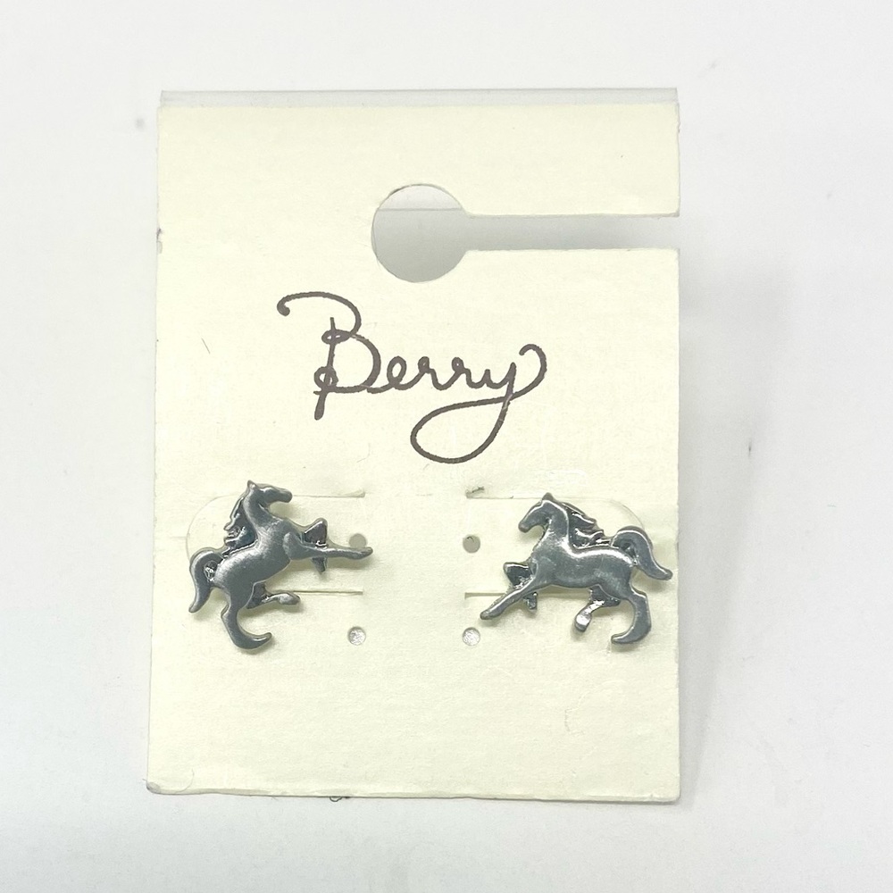 NWT Free People Silver Horse Stud Earrings